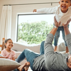 a person holding a baby