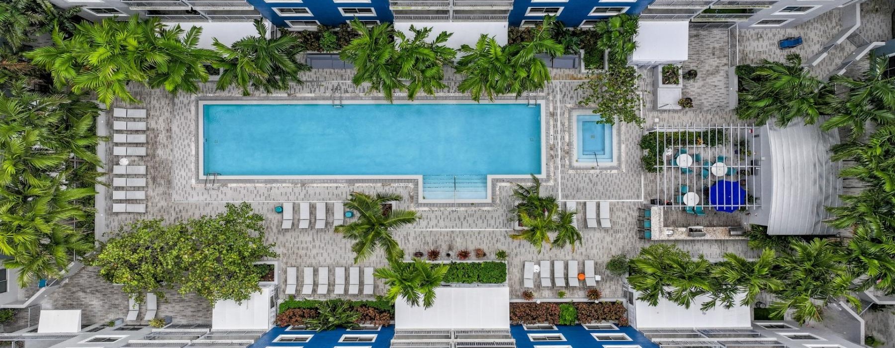 a swimming pool in a building